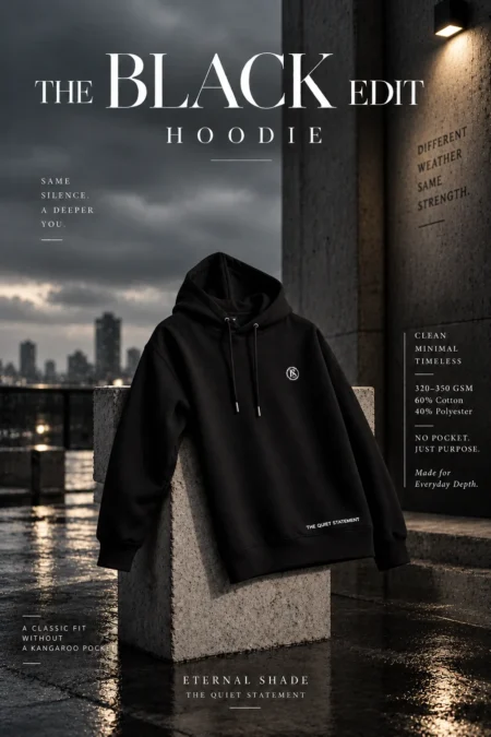 Eternal Shade Core Black Hoodie – Clean