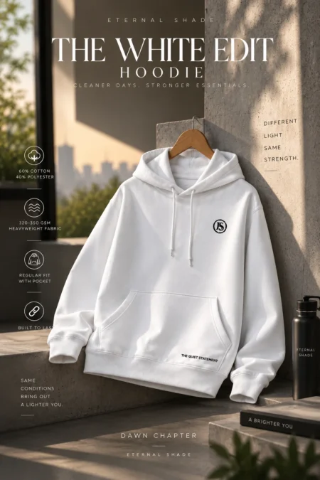 Eternal Shade Core White Hoodie – Pocket