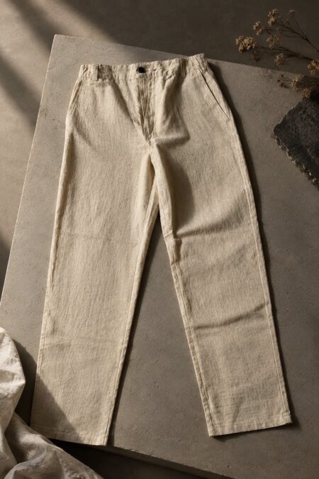 The Oatmeal Beige Handloom Linen